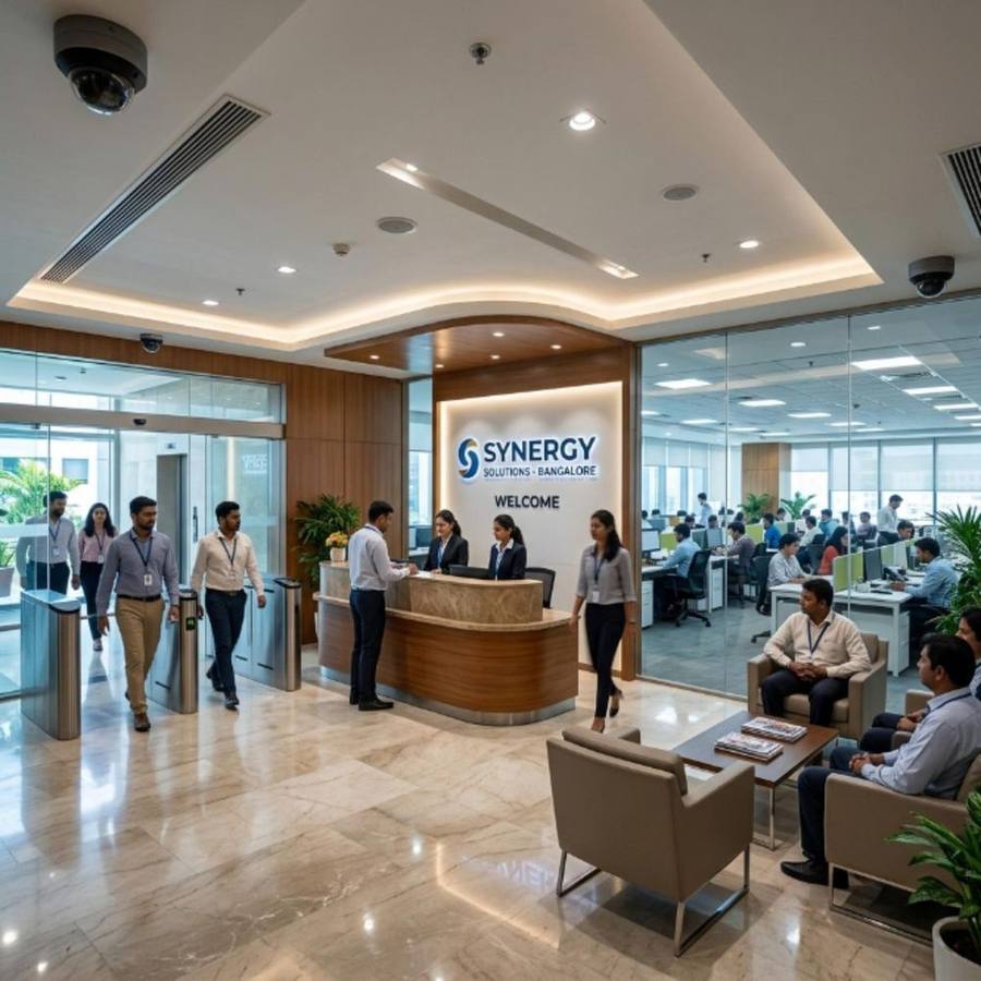 Modern glass-fronted corporate office building